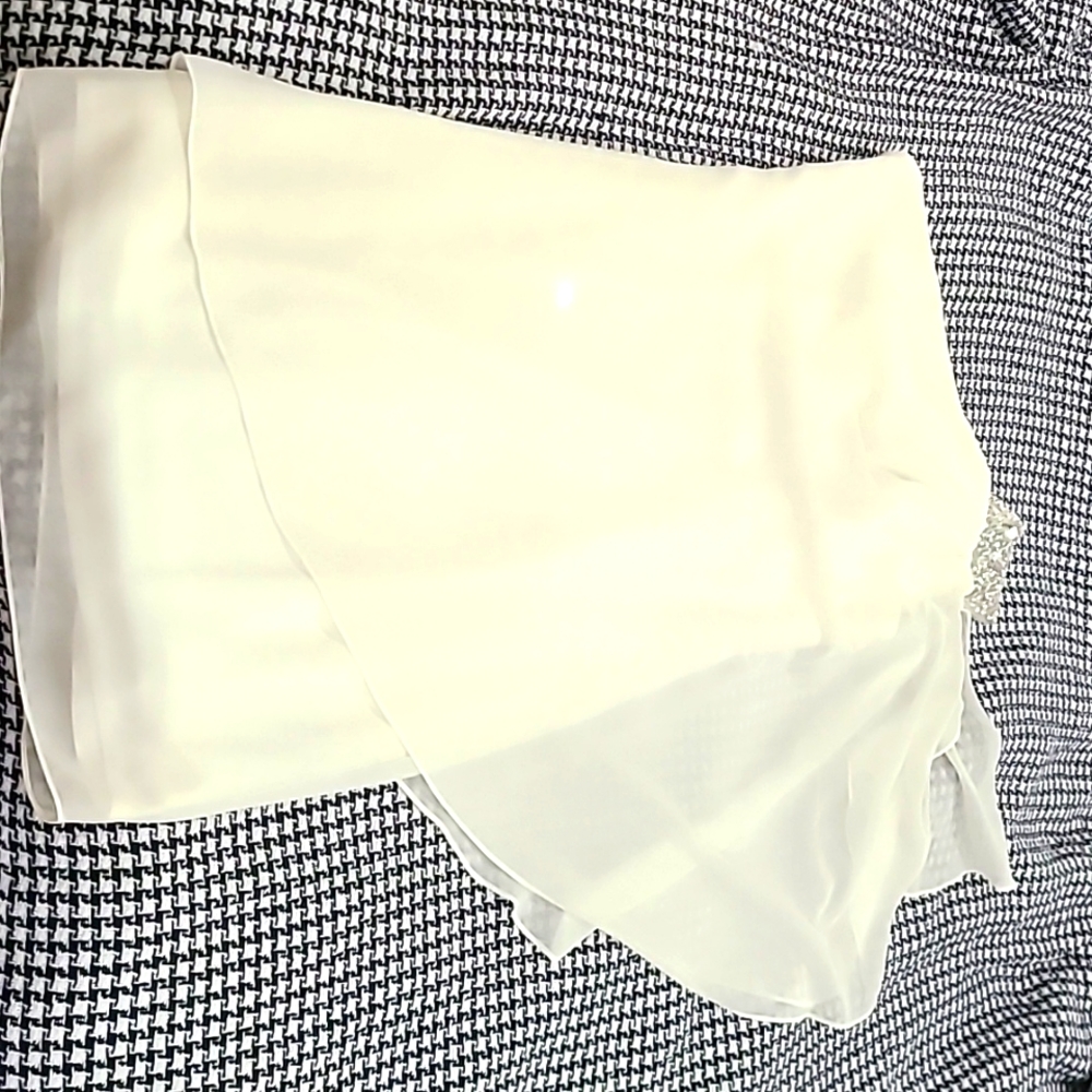 Off white chiffon cocktail dress